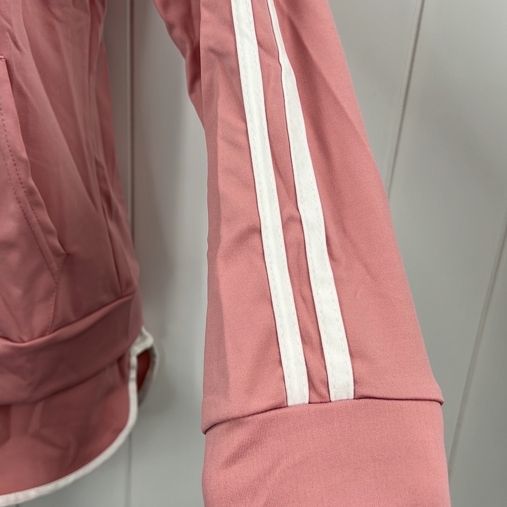 πLydaa Athletic Jacket & Short Set Pink & White W/Pockets & Stripes S,M,L & XL - Picture 4 of 10